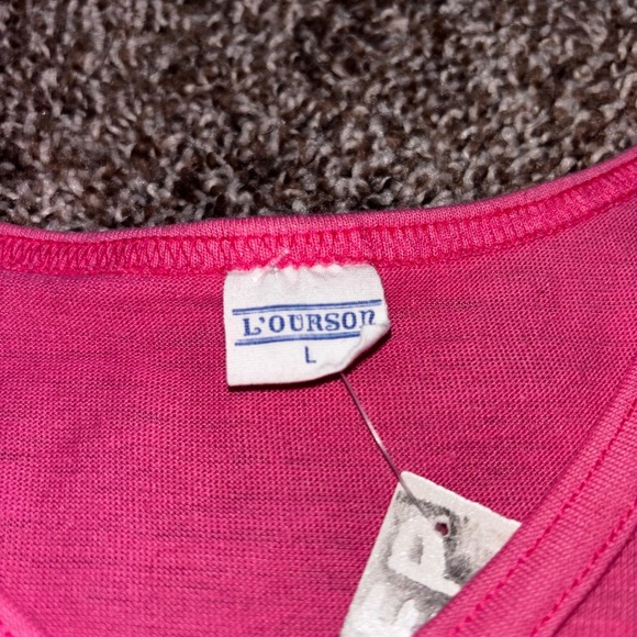 Vintage 80s Lourson Pink Elvis Graceland Fringed Tee Shirt Top Size L - Picture 4 of 6